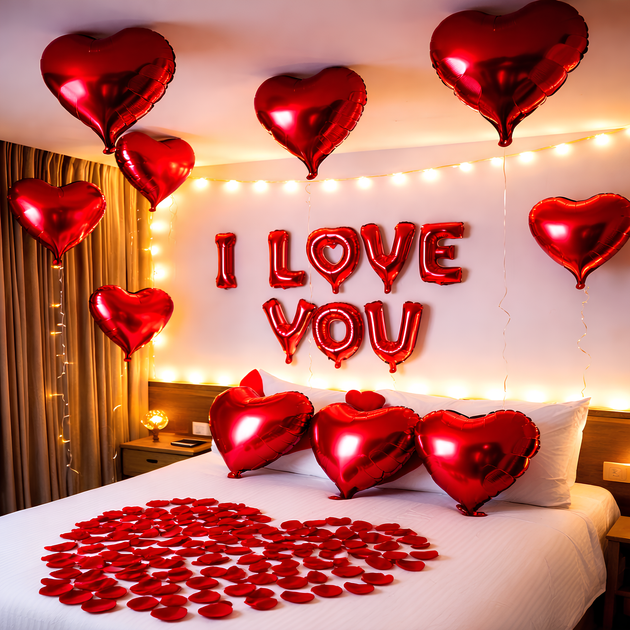Набір Із Кульок Romantic Night День Святого Валентина - Фото 1 Набір Із Кульок Romantic Night День Святого Валентина - зображення 1