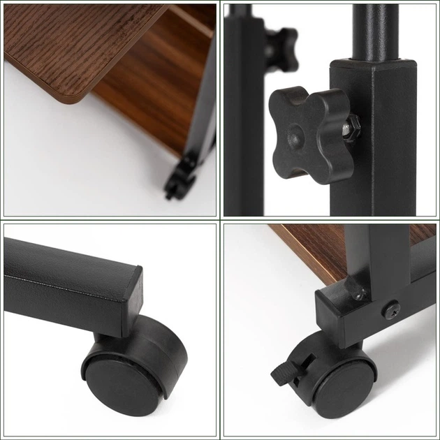 Stolik kawowy SPRINGOS HF0061 stolik pod laptopa regulowany Ciemno brązowy (5908455306904) - obraz 8