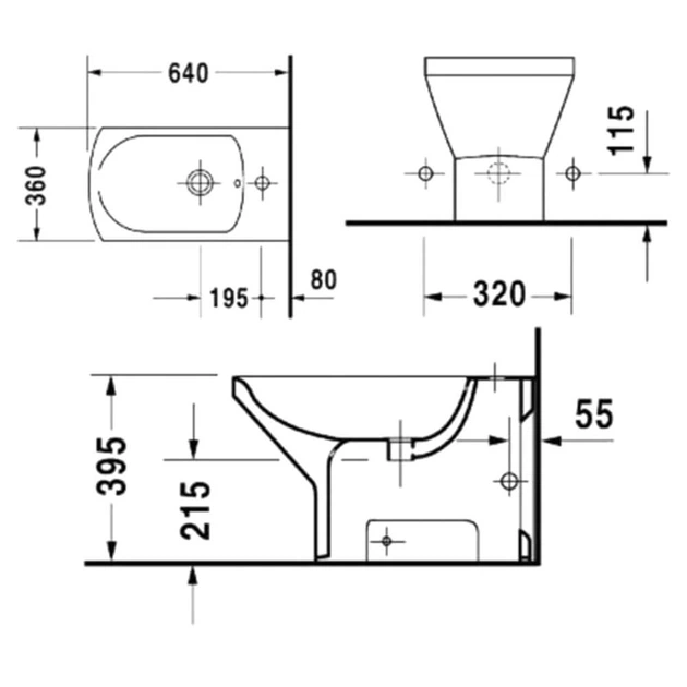 Біде підлогове Duravit Caro білий (0290100000) - изображение 2