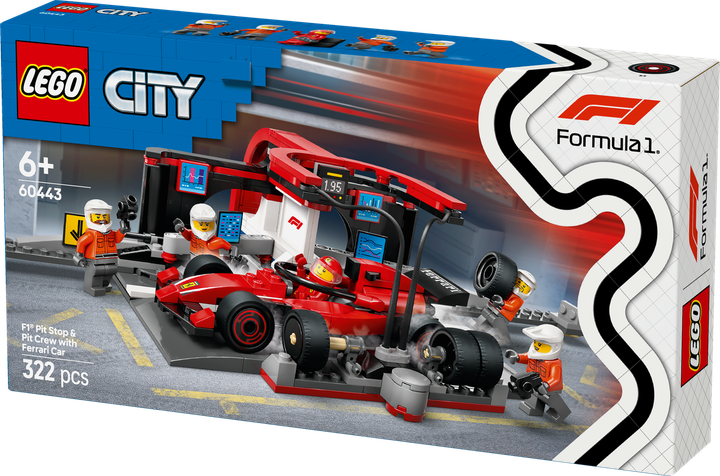 Конструктор Лего Сіті Піт-стоп F1 з болідом Ferrari Lego City Ferrari 60443 - зображення 4