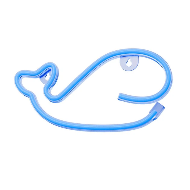 Портативный неоновый светильник-ночник Кит синий на батарейках/USB 15*29 см - изображение 2