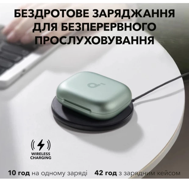 Бездротові навушники Anker SoundCore AeroFit 2, BT5.4, IP55, 85mAh, 750mAh, 10h, 42h, Green (A3874G61) UA UCRF - Фото 13 Бездротові навушники Anker SoundCore AeroFit 2, BT5.4, IP55, 85mAh, 750mAh, 10h, 42h, Green (A3874G61) UA UCRF - зображення 13