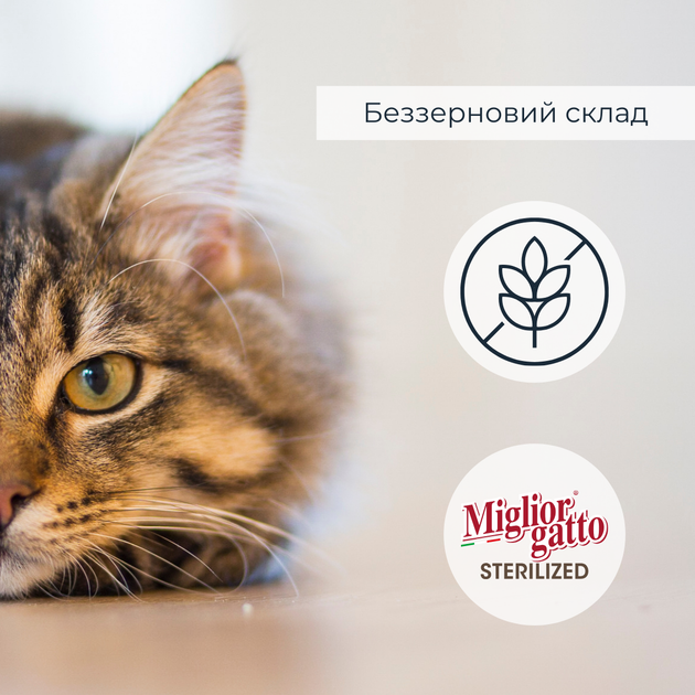 Консервированный корм Morando Migliorgatto Sterilized Беззерновые консервы для стерилизованных кошек курица и индейка кусочки в соусе 85 г (m01474) - изображение 4