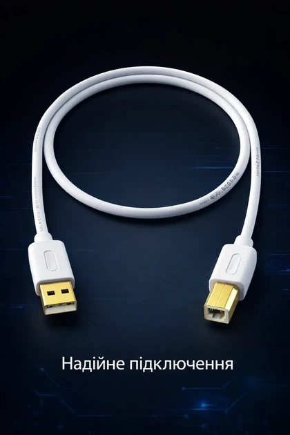 Кабель USB 2.0 AM/BM Atcom 80 cм для принтера, сканера, GOLD plated, блистер - изображение 3