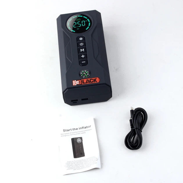 Пусковое устройство для авто 5в1 + компрессор Black Power BP-47000mAh повербанк компас фонарь Car Jump Starter - изображение 6
