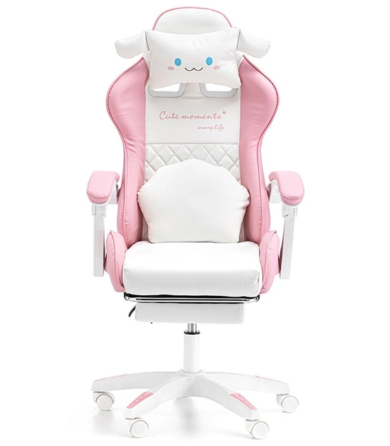 Dziecięcy fotel gamingowy Hedo 100004 z wysuwanym podnóżkiem z masażem Różowe (5904041164262) - obraz 4