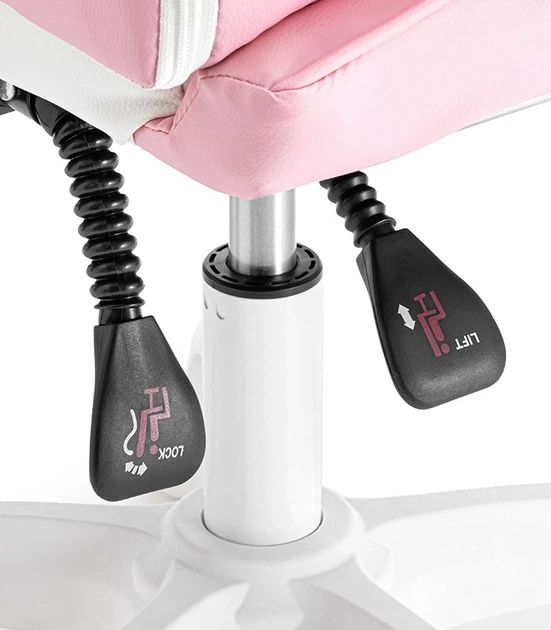 Dziecięcy fotel gamingowy Hedo 100004 z wysuwanym podnóżkiem z masażem Różowe (5904041164262) - obraz 12