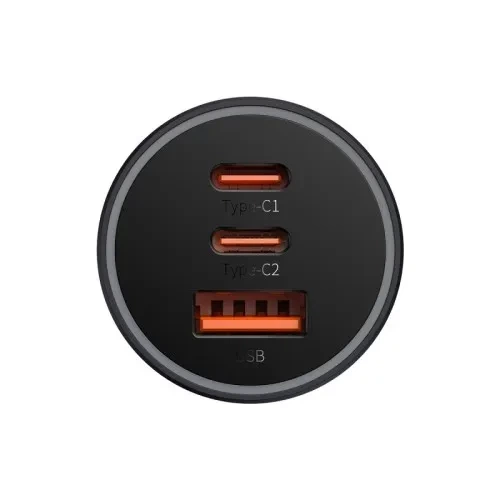 Автомобільний зарядний пристрій Baseus Golden Contactor Pro 65W U+2C Dark Gray (CGJP010013) - зображення 2