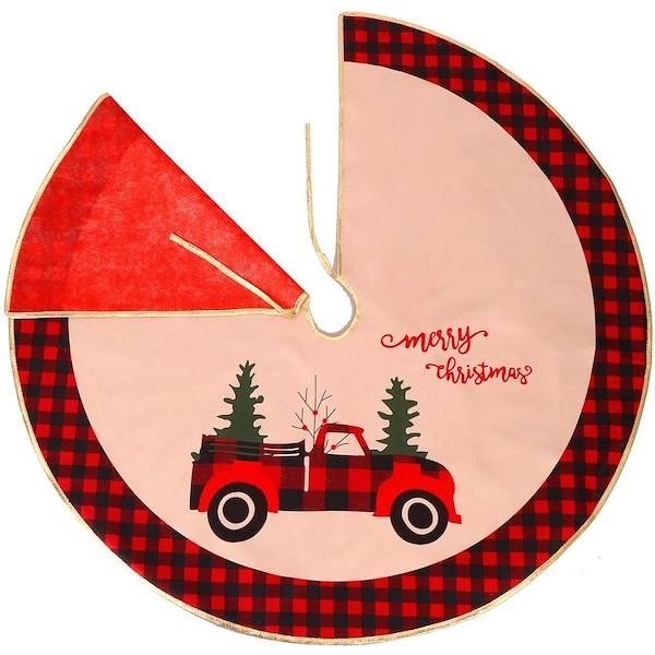 Dywanik pod choinkę SPRINGOS CA0793 Merry Christmas okrągły 91 cm Czerwony (5907719424002) - obraz 6