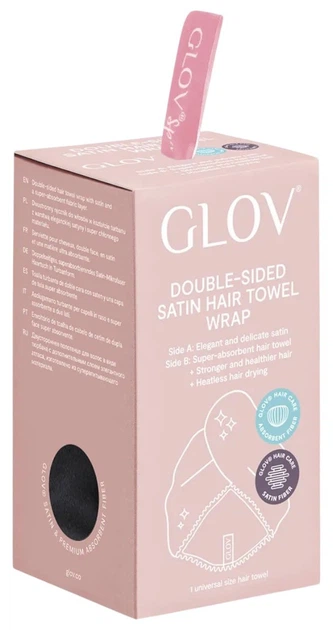 Turban do włosów Glov dwustronny Czarny (5907440743472) - obraz 2