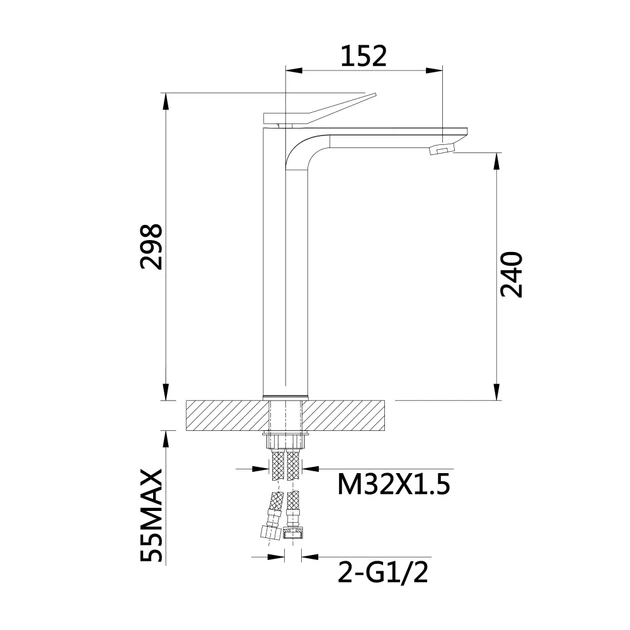 Комплект для ванной Qtap Dove 415x340 мм White с накладной раковиной, смесителем Presto Chrome и донным клапаном (46783/45572) - изображение 6