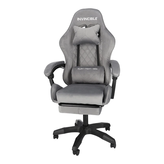 Ігрове крісло Hedo 100050 з висувною підставкою для ніг Сіре (5907184130125) - зображення 2