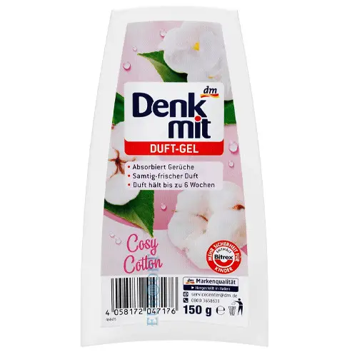 Denkmit Raumduft Gel "Cosy Cotton", 150 г — бархатно‑свежий аромат чистоты, до 6 недель действия - изображение 2