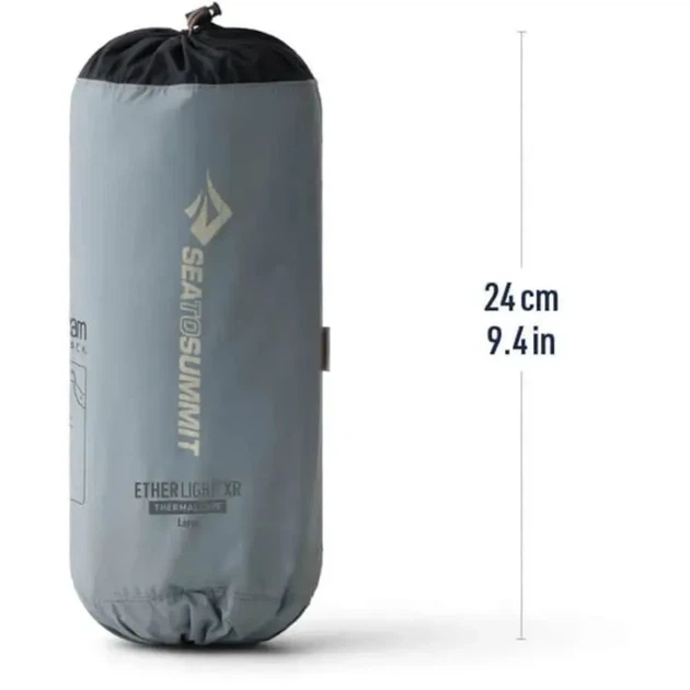 Надувной туристический коврик Sea to Summit Ether Light XR Insulated ASC Mat Large Dark Grey (100080602) - Фото 3 Надувной туристический коврик Sea to Summit Ether Light XR Insulated ASC Mat Large Dark Grey (100080602) - изображение 3