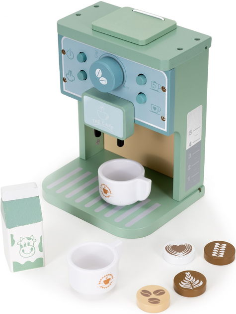 Zestaw do zabawy Springos Drewniany ekspres do kawy z akcesoriami 8 elementów (5908455307741) - obraz 2