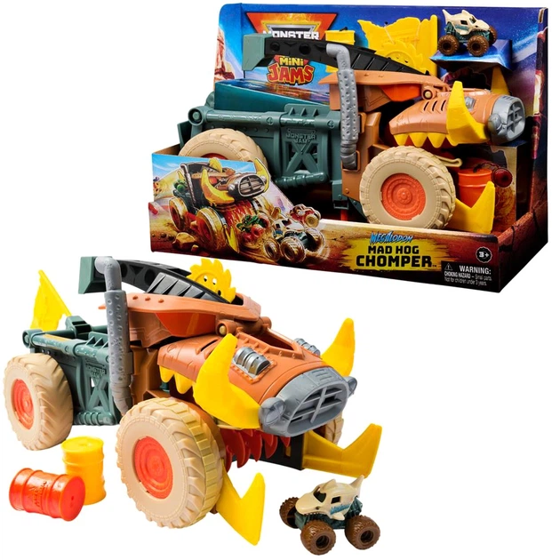 Zestaw Monster Jam Mini Megalodon Mad Hog Chomper 2015717 (0681147046665) (955555914640659) - Outlet - obraz 2