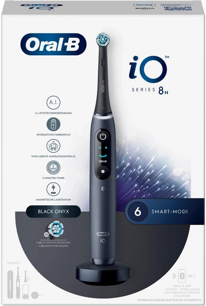 Електрична зубна щітка Oral-B iO 8N Чорна + Brush Head + TC (4210201408567) (955555915417024) - Уцінка - зображення 3