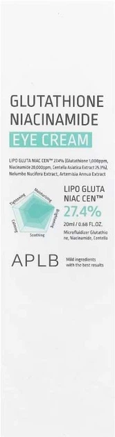 Krem pod oczy Aplb Glutathione Niacinamide rozświetlający 20 ml (8809874682754) - obraz 2