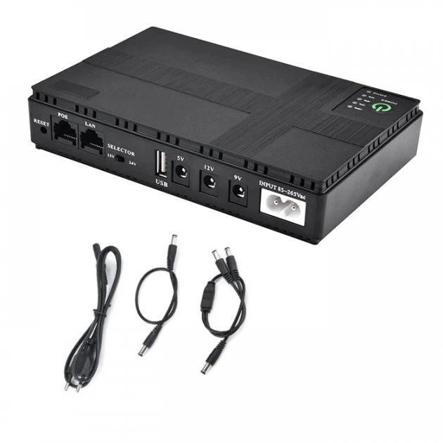 ДБЖ (UPS) Безперебійник для роутера 36W DC1036P, 10400 mAh Black | DC 5/9/12V | для роутера, ONU та ін. - Фото 2 ДБЖ (UPS) Безперебійник для роутера 36W DC1036P, 10400 mAh Black | DC 5/9/12V | для роутера, ONU та ін. - изображение 2
