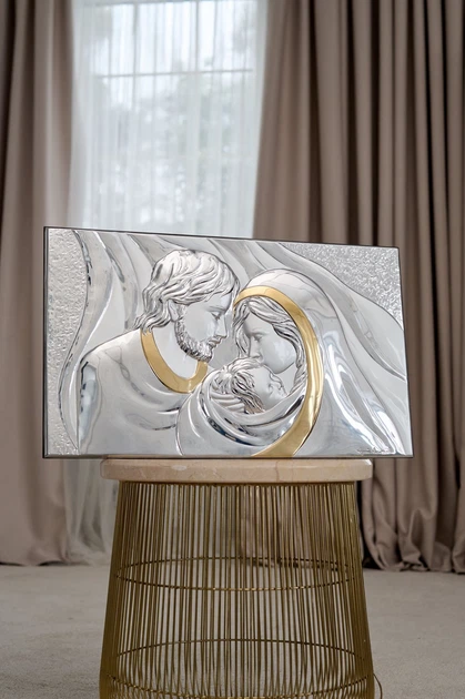 Срібна ікона Свята Родина (LE 4656 ORO) 35*55 см - зображення 2