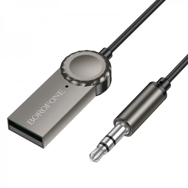 Bluetooth-ресивер BOROFONE BC56 Peaceful car AUX BT receiver with cable Metal Gray (6941991113031) (17429) - Фото 3 Bluetooth-ресивер BOROFONE BC56 Peaceful car AUX BT receiver with cable Metal Gray (6941991113031) (17429) - изображение 3