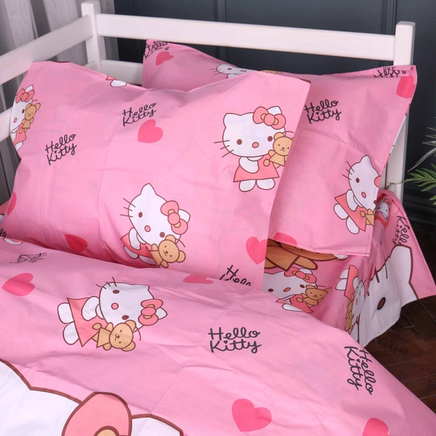 Підковдра MirSon Бязь Kids Time 17-0903 Kitty Sweet Hearts 220х240 см (2200012399057) - зображення 4