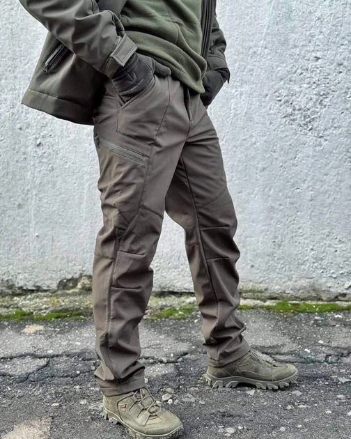 Штани Viking 2.0 SoftShell на флісі олива розмір M - изображение 4