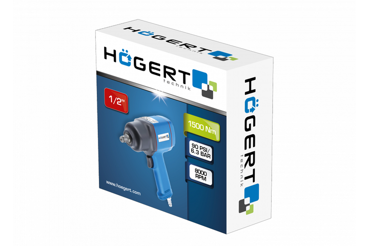 Пневматичний ударний гайковерт 1/2 дюйма 1500 Нм Hogert модель HT4R623 - Фото 3 Пневматичний ударний гайковерт 1/2 дюйма 1500 Нм Hogert модель HT4R623 - изображение 3