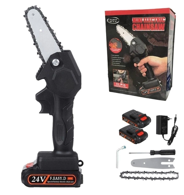 Аккумуляторная цепная мини-пила Chainsaw 24V, 6" (в кейсе, 2 аккумулятора) - Фото 2 Аккумуляторная цепная мини-пила Chainsaw 24V, 6" (в кейсе, 2 аккумулятора) - изображение 2