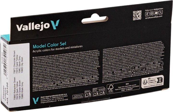 Zestaw farb akrylowych Vallejo Model Color 70.108 Kolory pancerne 8 szt x 18 ml (8429551701082) - obraz 3