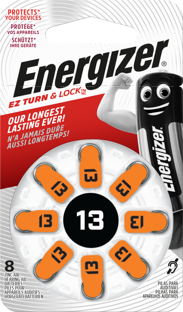 Батарейки цинк-повітряні Energizer 13, 1.45 В, 8 шт - Фото 1 Батарейки цинк-повітряні Energizer 13, 1.45 В, 8 шт - зображення 1