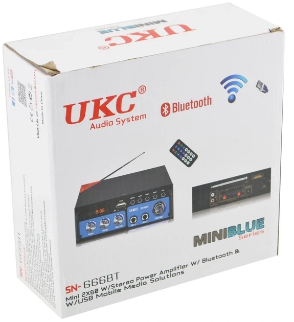 Підсилювач звуку UKC AMP 666BT з Bluetooth, USB та FM‑радіо (7961) - зображення 3