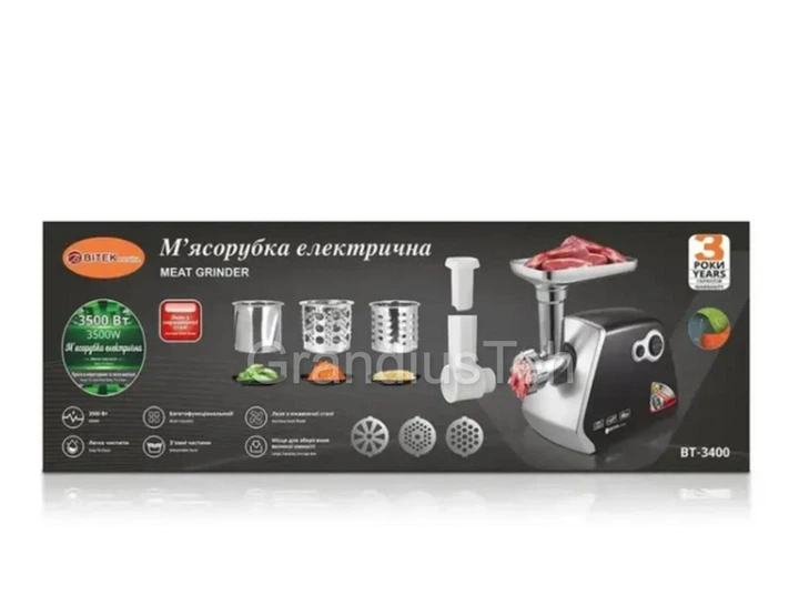 Электрическая кухонная мясорубка BITEK, 3500 Вт, мясорубка с насадками для колбас, бытовая мясорубка - изображение 5