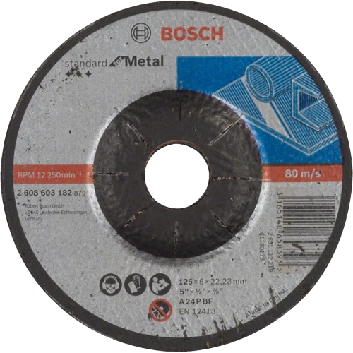 Диск отрезной по металлу Bosch 125 мм 6 мм 22,23 мм стандарт EN 12413 - Фото 1 Диск отрезной по металлу Bosch 125 мм 6 мм 22,23 мм стандарт EN 12413 - изображение 1