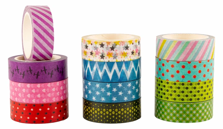 Zestaw kreatywny Colorations kolorowe taśmy z wzorami Washi 12 x 975 cm (5710903615496) - obraz 3
