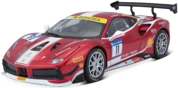 Metalowy model samochodu Bburago Racing Kit Ferrari 488 Challenge 1:24 18-26582 (4893993265824) - obraz 2
