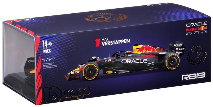 Metalowy model samochodu Bburago Oracle Red Bull Racing RB19 Bolid F1 Max Verstappen #1 1:24 18-28030 (4893993280308) - obraz 2