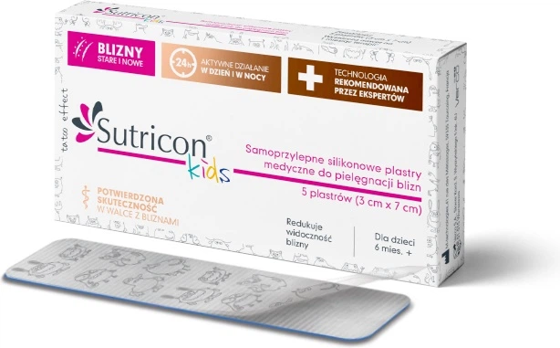 Силіконовий пластир Sutricon від шрамів з ефектом тату 3 x 7 см 5 шт (5430000126946) - зображення 2