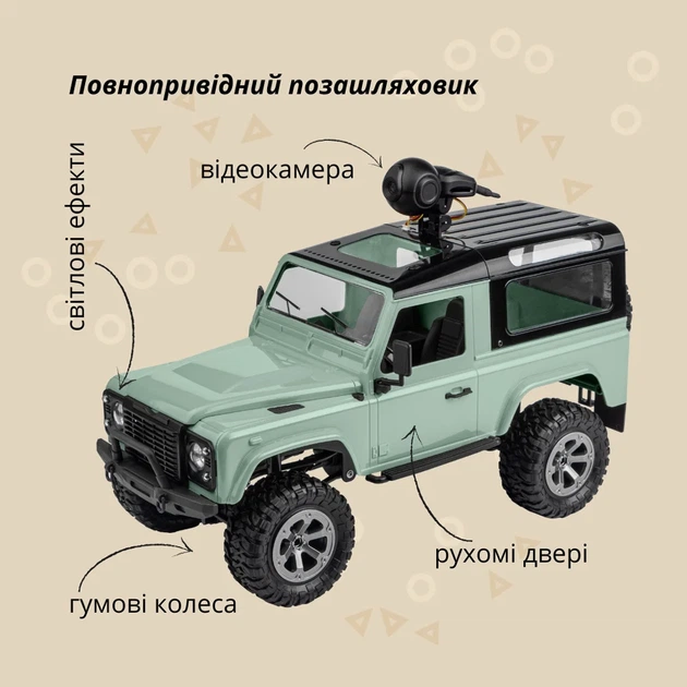 Машинка OTAMANKO 4x4 повнопривідний позашляховик з камерою зелений - зображення 2