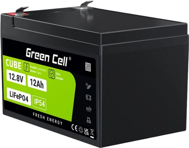 Akumulator Green Cell LiFePO4 12.8V 12Ah (LFPGC12V12AH) - obraz 4