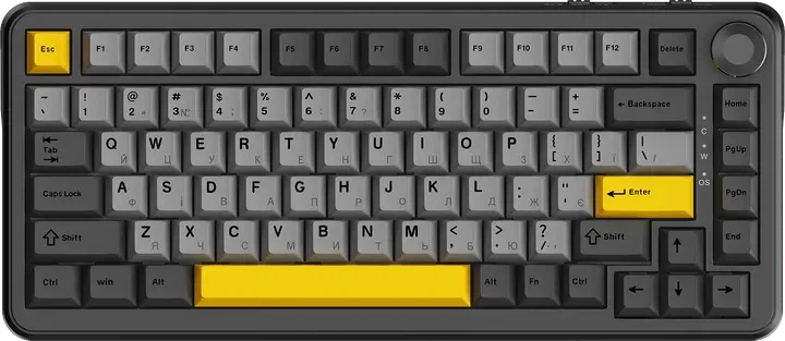 Клавиатура Ajazz AK820 MAX Magnetic Switches Black/Gray/Yellow (AK820MAX-WM-BGY) - Фото 1 Клавиатура Ajazz AK820 MAX Magnetic Switches Black/Gray/Yellow (AK820MAX-WM-BGY) - изображение 1