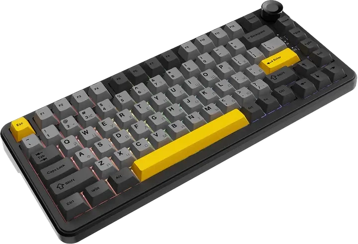 Клавиатура Ajazz AK820 MAX Magnetic Switches Black/Gray/Yellow (AK820MAX-WM-BGY) - Фото 2 Клавиатура Ajazz AK820 MAX Magnetic Switches Black/Gray/Yellow (AK820MAX-WM-BGY) - изображение 2