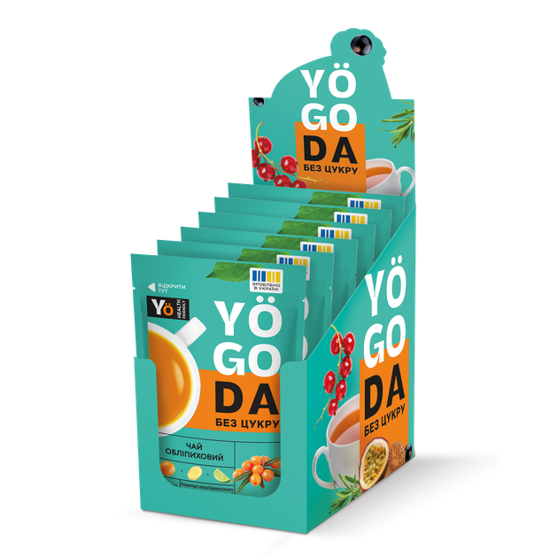Чай «Обліпиховий» YOGODA Без цукру 6шт х 40г ШоуБокс 002872 - Фото 5 Чай «Обліпиховий» YOGODA Без цукру 6шт х 40г ШоуБокс 002872 - изображение 5