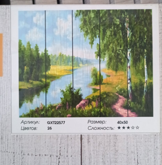 Картина по номерам на деревянной основе Березки у реки 40х50 см Rainbow Art GXT22577 - изображение 2