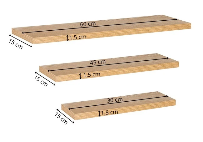 Настінні полиці SPRINGOS HF0054 3 штуки Коричневі (5908455306805) - зображення 8