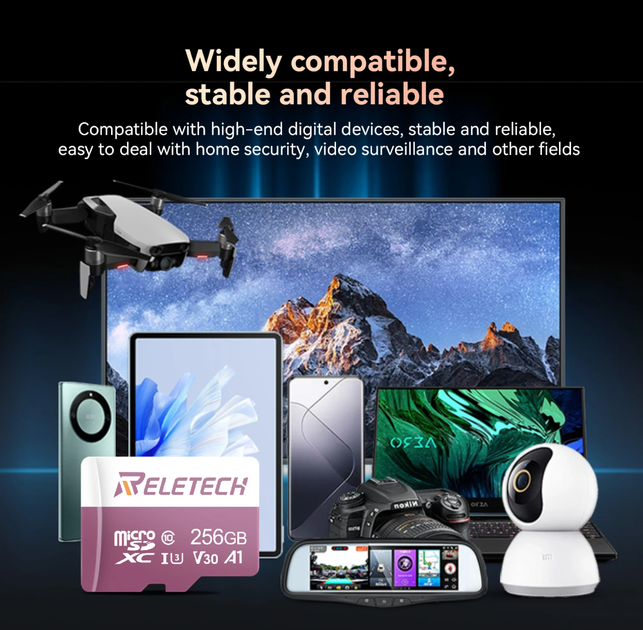 Карта памяти TF microSDXC Reletech U3 A1 V30 Class 10 на 256GB - изображение 3