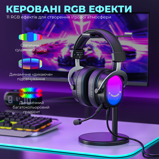 Навушники Fifine H16 7.1 RGB Black - Фото 12 Навушники Fifine H16 7.1 RGB Black - зображення 12