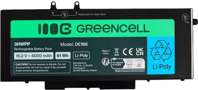 Bateria Green Cell do laptopów Dell 15.2 V 4000 mAh (5904326376793) - obraz 2