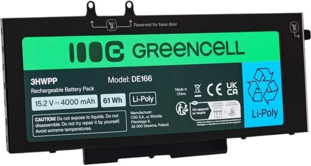 Bateria Green Cell do laptopów Dell 15.2 V 4000 mAh (5904326376793) - obraz 3