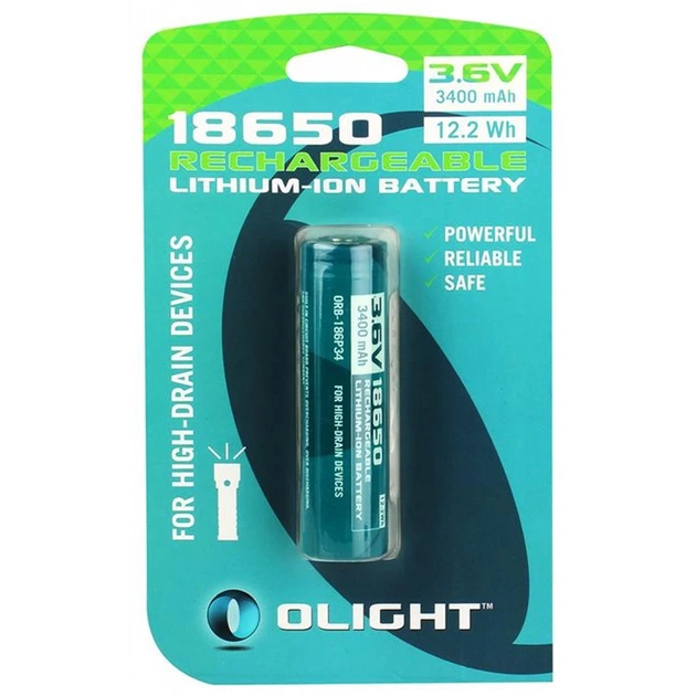 Аккумуляторная батарея Olight. 18650 3.6V 3400 mAh - Фото 2 Аккумуляторная батарея Olight. 18650 3.6V 3400 mAh - изображение 2